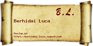 Berhidai Luca névjegykártya